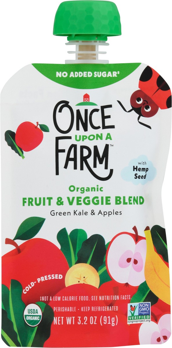 slide 4 of 9, Once Upon a Farm Organic Green Kale & Apples Fruit & Veggie Blend 3.2 oz, 3.2 oz