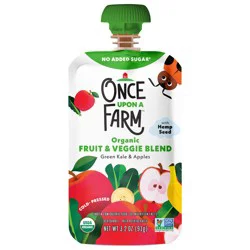 Once Upon a Farm Green Kale & Apples, Organic Kids Snack Pouch, 3.2oz