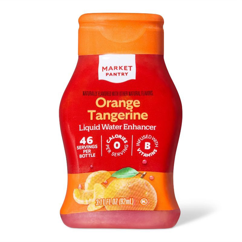 slide 1 of 3, Orange Tangerine Naturally Flavored with other Natural Flavors Liquid Water Enhancer Drops - 3.11 fl oz - Market Pantry™, 3.11 fl oz
