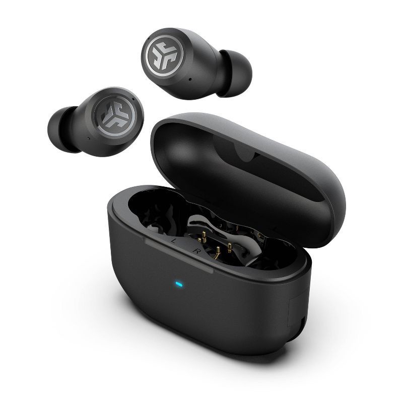 slide 8 of 13, JLab JBuds Active Noise Cancelling True Wireless Bluetooth Earbuds - Black: Built-In Microphone, USB-C Connection, Sweat-Resistant, 1 ct