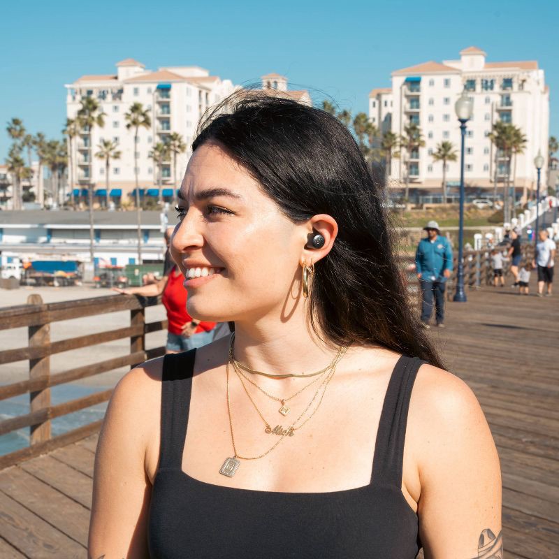 slide 9 of 13, JLab JBuds Active Noise Cancelling True Wireless Bluetooth Earbuds - Black: Built-In Microphone, USB-C Connection, Sweat-Resistant, 1 ct