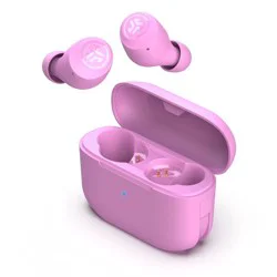 JLab Go Air POP True Wireless Bluetooth Earbuds - Pink: Built-In Microphone, Silicone Cushion