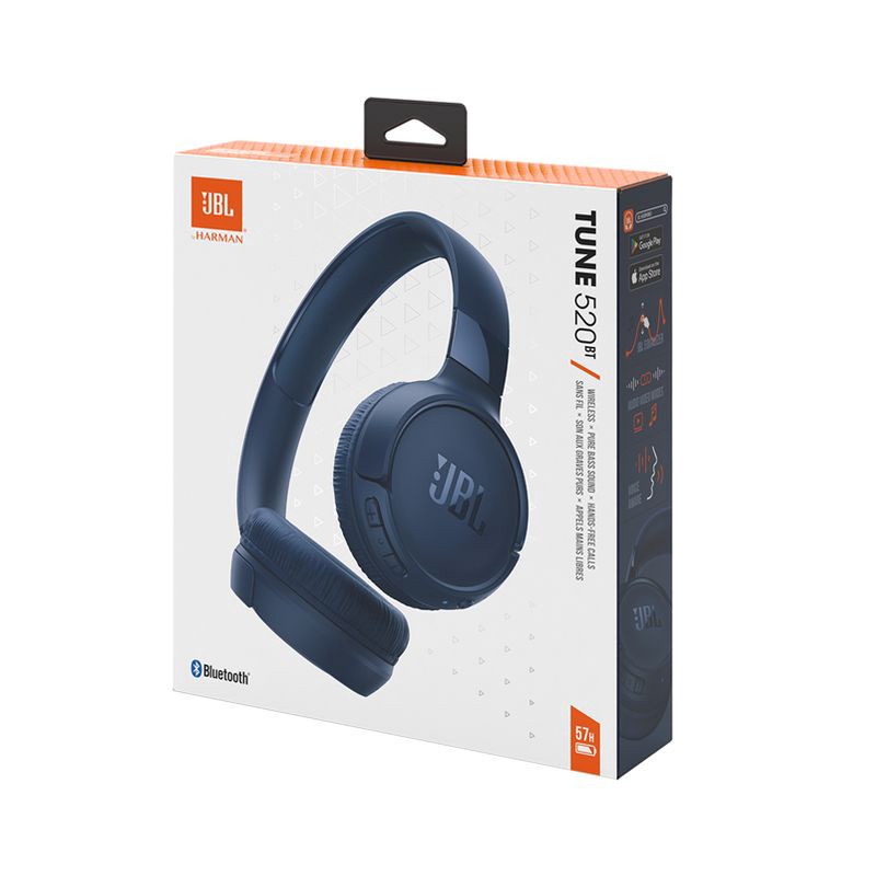 slide 11 of 19, JBL Tune 520BT Bluetooth Wireless On-Ear Headphones - Blue, 1 ct
