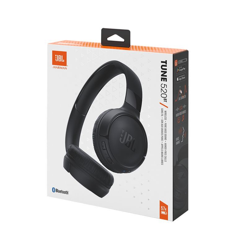 slide 11 of 19, JBL Tune 520BT Bluetooth Wireless On-Ear Headphones - Black: USB-C Connection, Built-In Mic, 1 ct