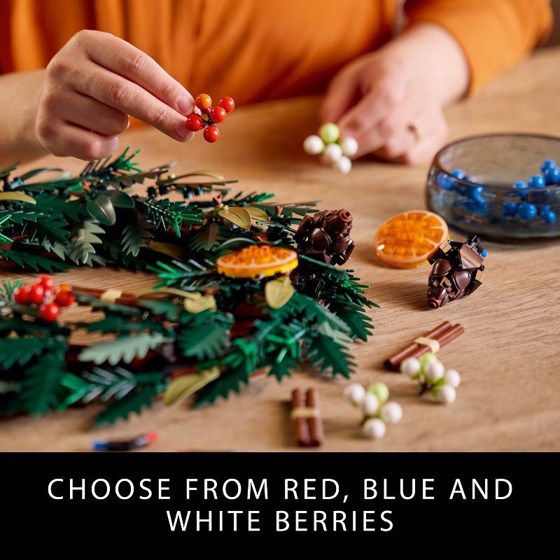 slide 4 of 6, LEGO Icons Wreath-Making Building Toy Kit and Holiday Garland Christmas Decor - 10340, 1 ct