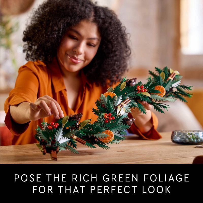 slide 5 of 6, LEGO Icons Wreath-Making Building Toy Kit and Holiday Garland Christmas Decor - 10340, 1 ct