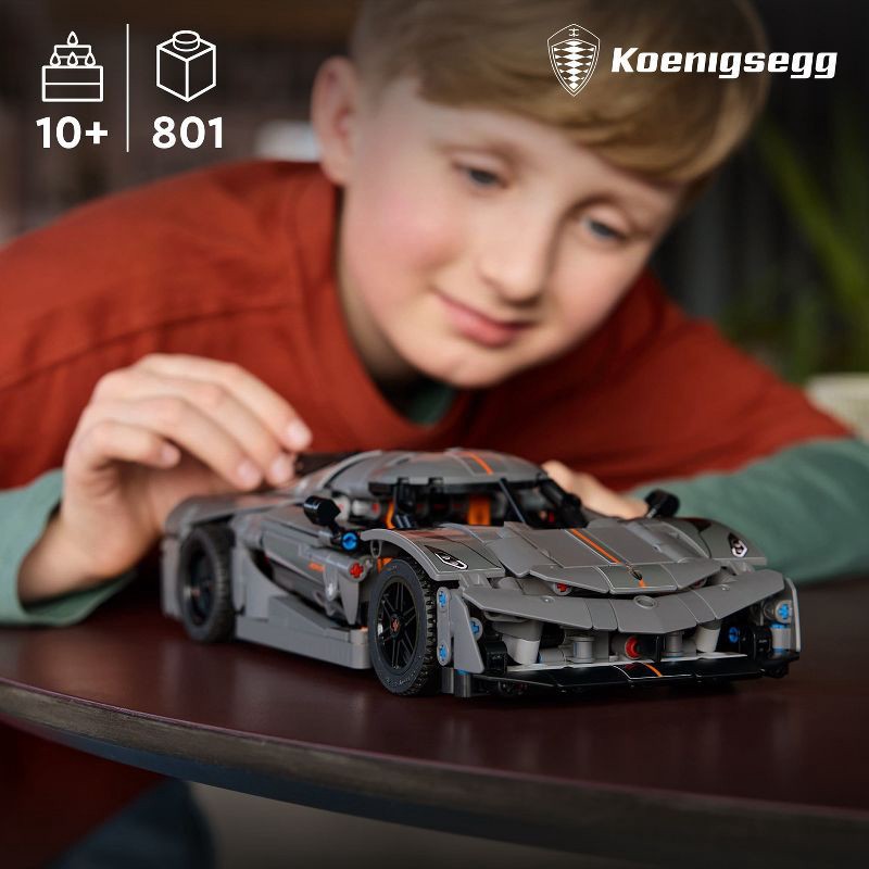 slide 3 of 5, LEGO Technic Koenigsegg Jesko Absolut Gray Hypercar Sport Car Building Toy 42173, 1 ct