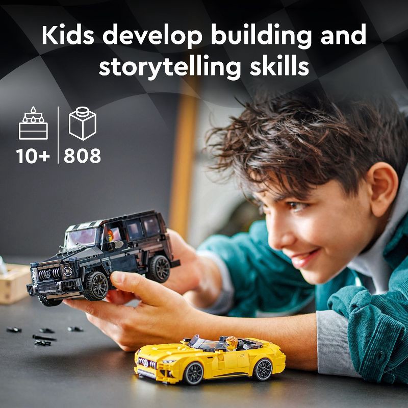 slide 3 of 5, LEGO Speed Champions Mercedes-AMG G 63 & Mercedes-AMG SL 63 F1 Toy Car 76924, 1 ct