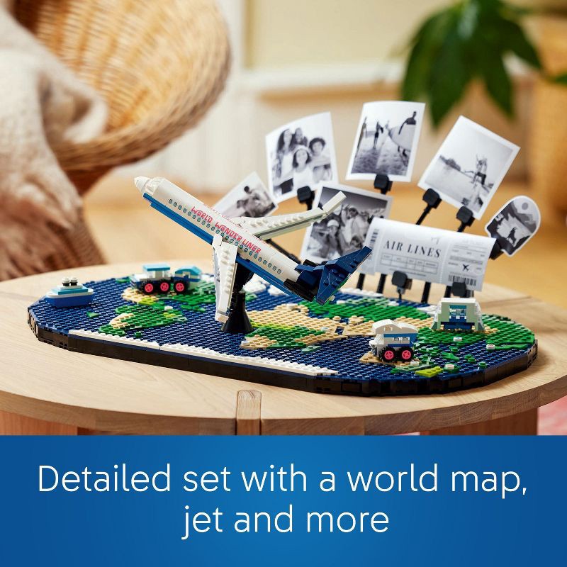 slide 4 of 7, LEGO Travel Moments Building Set, World Map for Travelers and Home Décor 41838, 1 ct