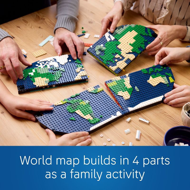 slide 5 of 7, LEGO Travel Moments Building Set, World Map for Travelers and Home Décor 41838, 1 ct