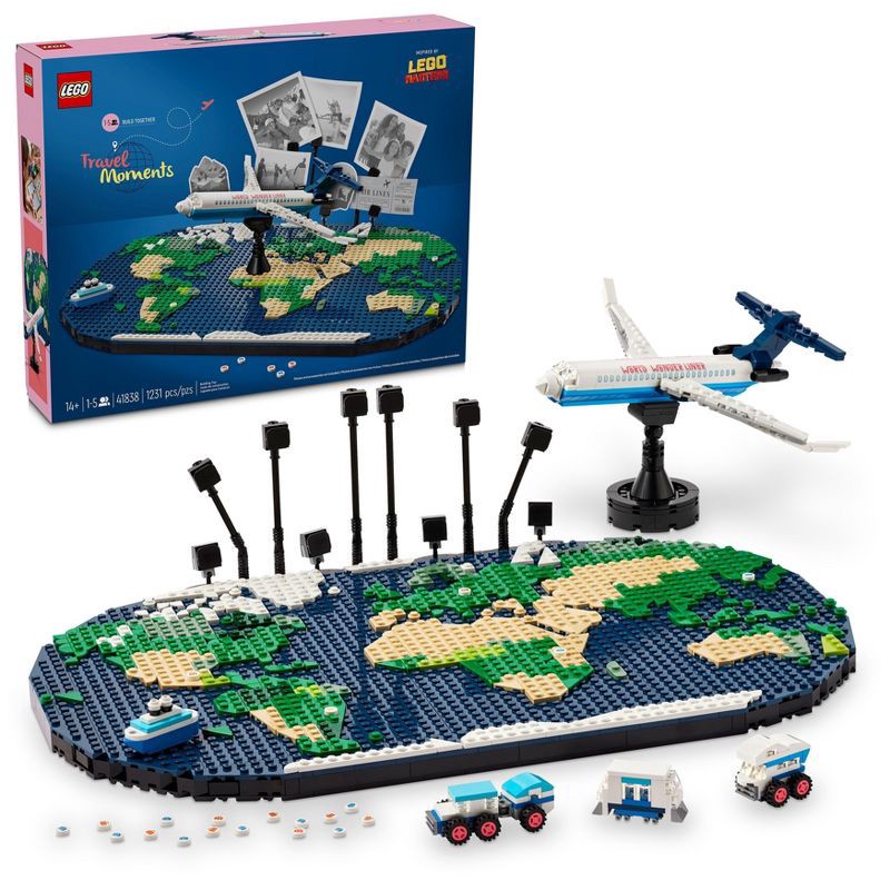slide 1 of 7, LEGO Travel Moments Building Set, World Map for Travelers and Home Décor 41838, 1 ct