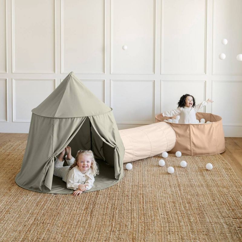 slide 2 of 7, Rollic Playroom Bundle Tent Tunnel and Ball Pit - Cream: Steel Frame & Polyester Material, 1 ct