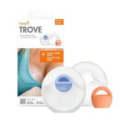 Boon Trove Silicone Breast Pump - 6oz/2pk: BPA-Free, Wearable, Manual, Includes Storage Bag Plug