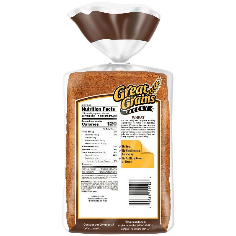 slide 2 of 11, Natures Own Great Grains 100% Whole Wheat Wide Pan Bread - 24oz, 24 oz