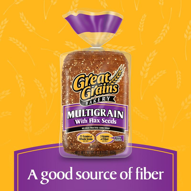 slide 4 of 12, Natures Own Great Grains Multigrain Wide Pan Bread - 24oz., 24 oz