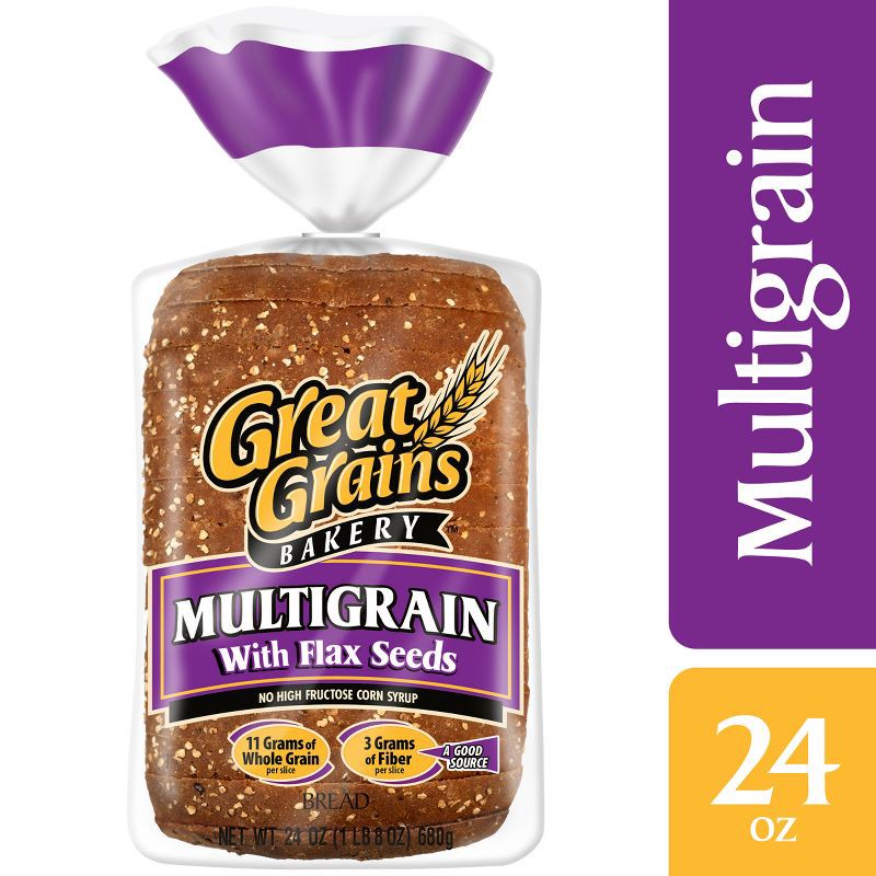 slide 7 of 12, Natures Own Great Grains Multigrain Wide Pan Bread - 24oz., 24 oz