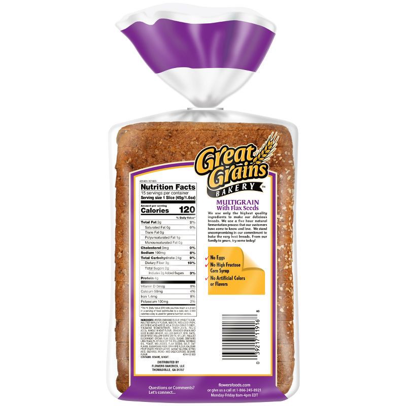 slide 2 of 12, Natures Own Great Grains Multigrain Wide Pan Bread - 24oz., 24 oz