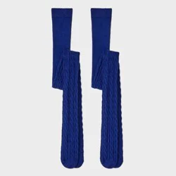 Girls' 2pk Cotton Tights - Cat & Jack™ Blue L