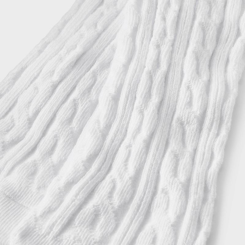 slide 3 of 3, Girls' 2pk Cotton Tights - Cat & Jack™ White S, 2 ct