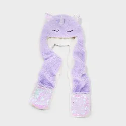 Girls' Unicorn Hooded Scarf - Cat & Jack™ Purple