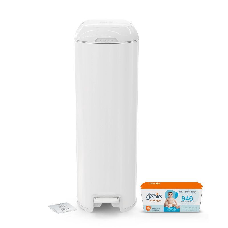 slide 2 of 18, Diaper Genie Platinum Pail - White, 1 ct