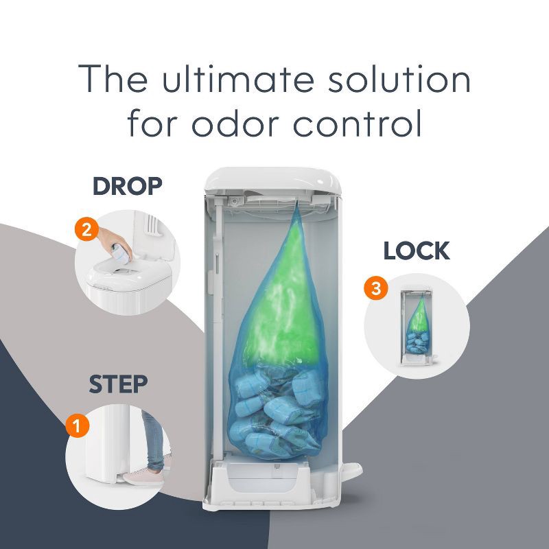 slide 12 of 18, Diaper Genie Platinum Pail - White, 1 ct