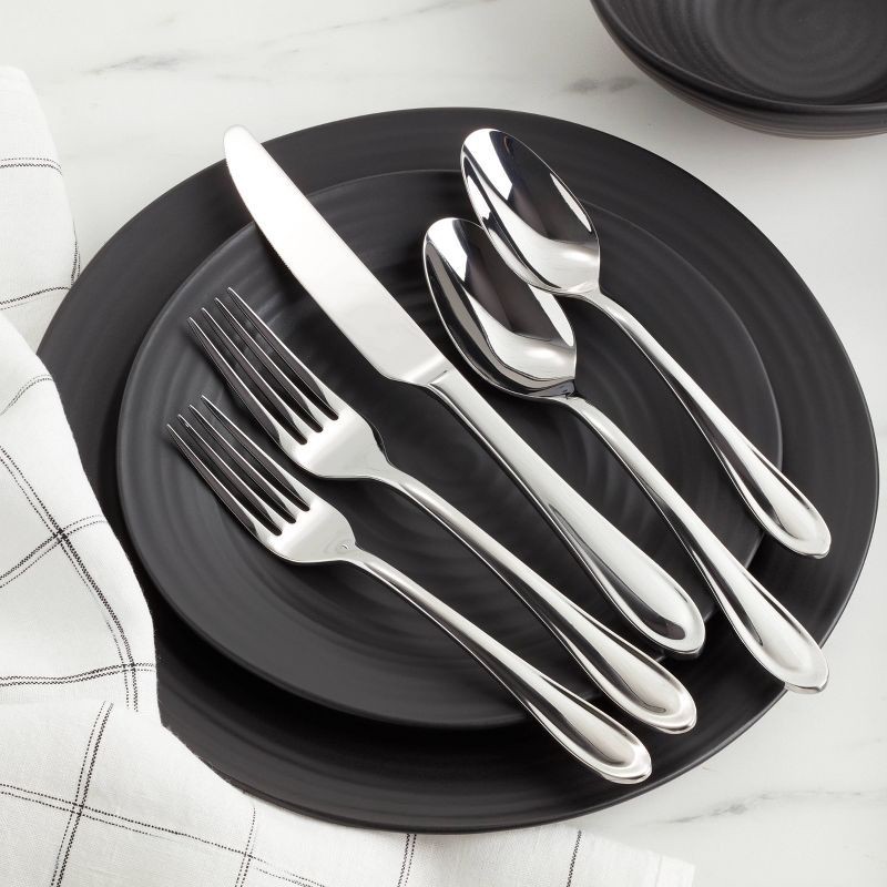 slide 4 of 6, Oneida 20pc Brynn Flatware Set Silver: Stainless Steel, Service for 4, Dishwasher-Safe, 18/0 Silverware, 20 ct
