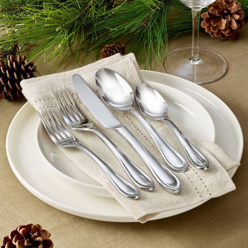 slide 6 of 6, Oneida 20pc Brynn Flatware Set Silver: Stainless Steel, Service for 4, Dishwasher-Safe, 18/0 Silverware, 20 ct