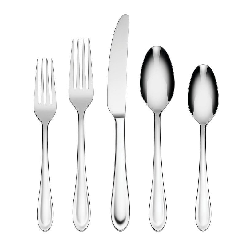 slide 1 of 6, Oneida 20pc Brynn Flatware Set Silver: Stainless Steel, Service for 4, Dishwasher-Safe, 18/0 Silverware, 20 ct