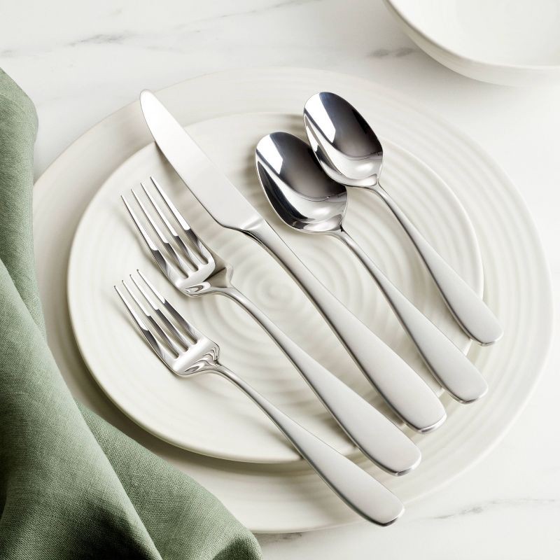 slide 4 of 6, Oneida 20pc Ainsley Flatware Set: Stainless Steel Silverware, Service for 4, Dishwasher-Safe, Transitional Style, 20 ct