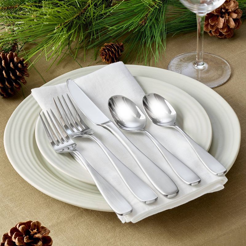 slide 6 of 6, Oneida 20pc Ainsley Flatware Set: Stainless Steel Silverware, Service for 4, Dishwasher-Safe, Transitional Style, 20 ct