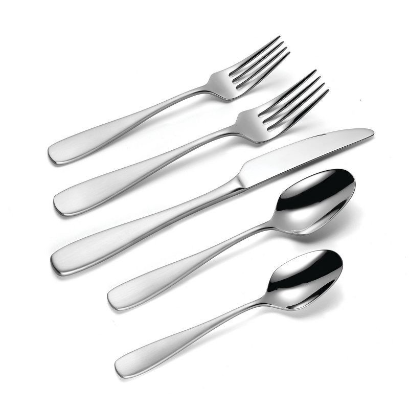 slide 2 of 7, Oneida 45pc Ainsley Flatware Set: Stainless Steel Silverware, Service for 8, Dishwasher-Safe, Includes Serving Utensils, 45 ct