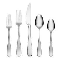 Oneida 45pc Ainsley Flatware Set: Stainless Steel Silverware, Service for 8, Dishwasher-Safe, Includes Serving Utensils