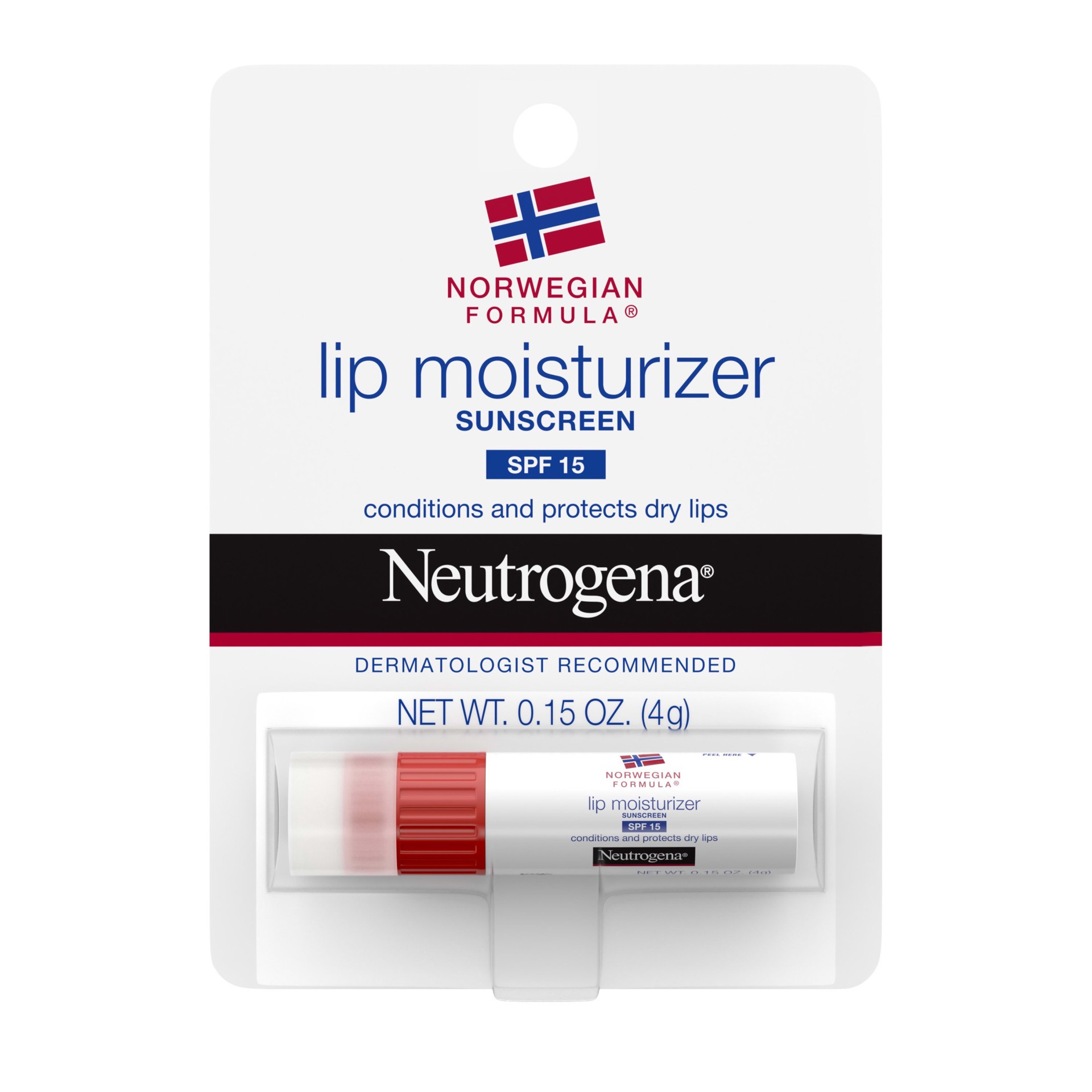 slide 1 of 6, Neutrogena Norwegian Formula Nourishing Lip Moisturizer with SPF 15 Sunscreen, Soothing and Conditioning for Chapped or Dry Lips, Non-Waxy, PABA- and Fragrance-Free,.15 oz, 0.15 oz