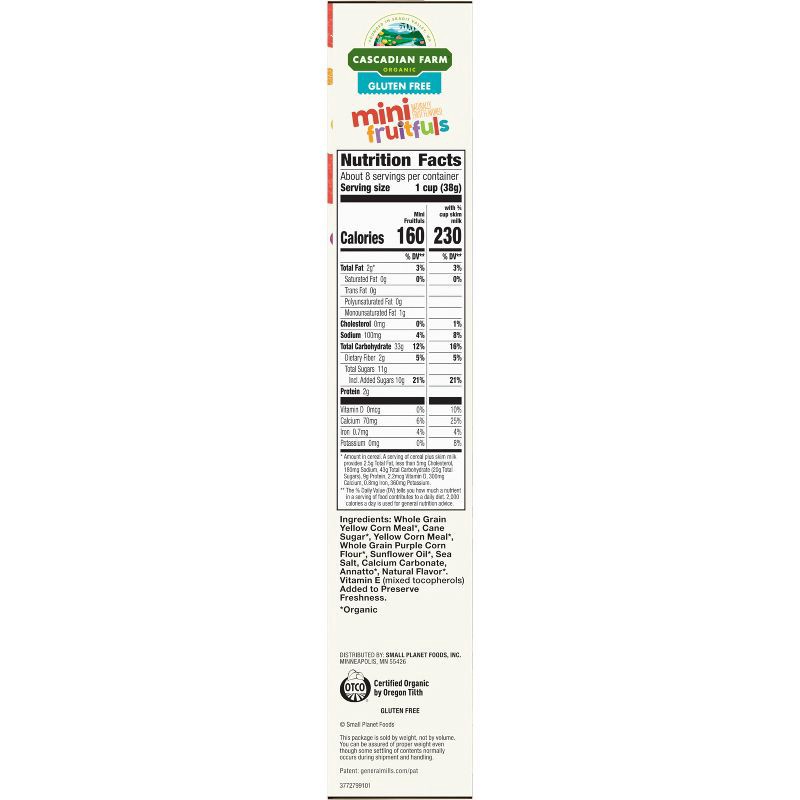 slide 6 of 8, Cascadian Farm Organic Gluten Free Mini Fruitfuls Breakfast Cereal - 11.1oz, 11.1 oz