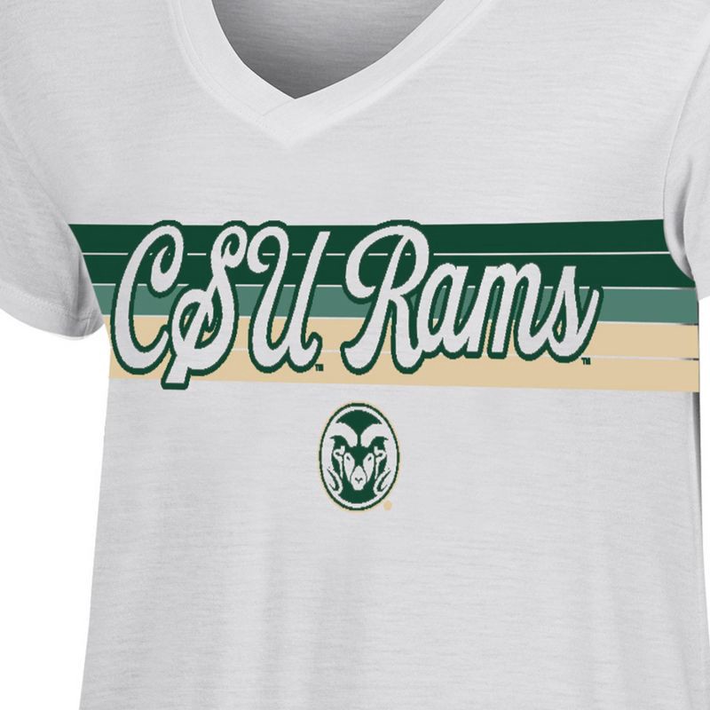 slide 3 of 3, NCAA Colorado State Rams Women's V Neck T-Shirt - XL: Solid Pattern, 1 ct