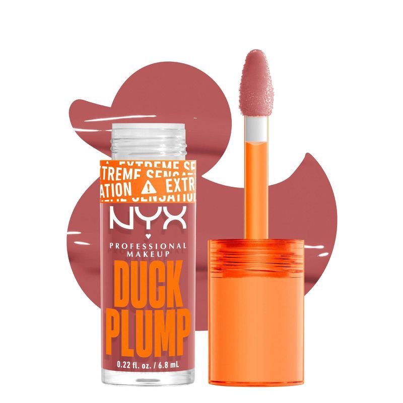 slide 1 of 8, NYX Professional Makeup Duck Plump High Pigment Plumping Lip Gloss - Nude Swings - 0.23 fl oz, 0.23 fl oz