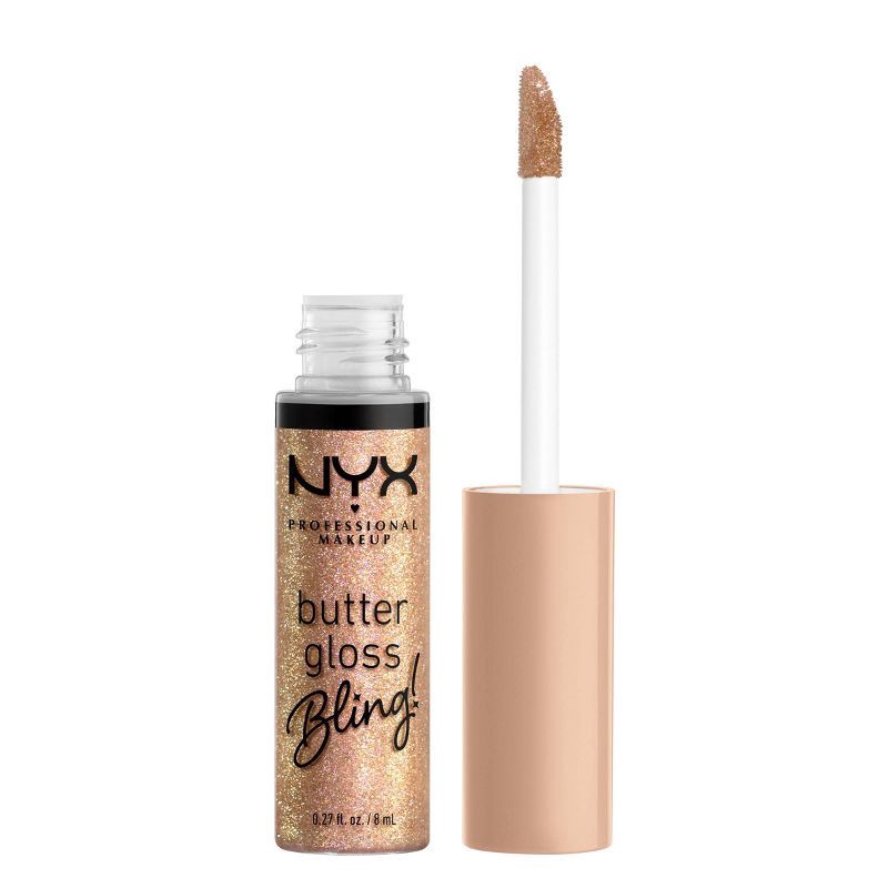 slide 1 of 9, NYX Professional Makeup Butter Gloss Bling Non Sticky Lip Gloss - 01 Bring the Bling - 0.27 fl oz, 0.27 fl oz
