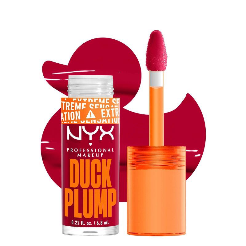 slide 1 of 8, NYX Professional Makeup Duck Plump High Pigment Plumping Lip Gloss - Hall Of Flame - 0.23 fl oz, 0.23 fl oz