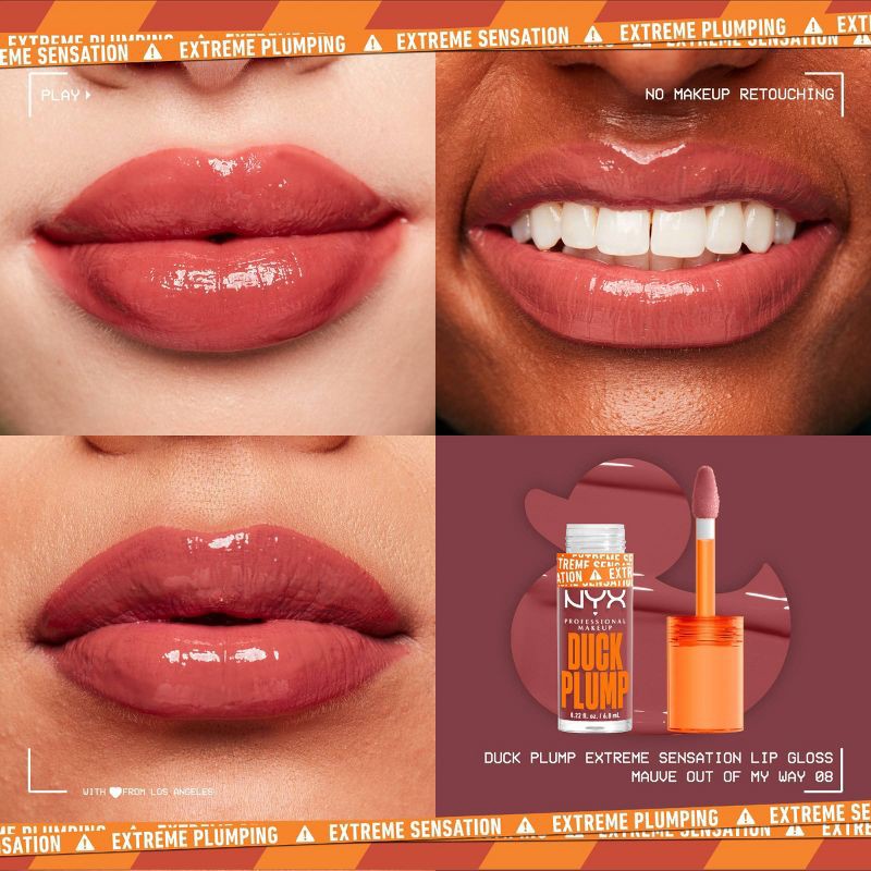 slide 4 of 8, NYX Professional Makeup Duck Plump High Pigment Plumping Lip Gloss - Mauve Out Of My Way - 0.23 fl oz, 0.23 fl oz