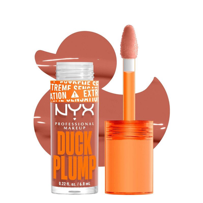 slide 1 of 8, NYX Professional Makeup Duck Plump High Pigment Plumping Lip Gloss - Apri Caught - 0.23 fl oz, 0.23 fl oz