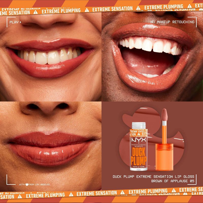 slide 4 of 8, NYX Professional Makeup Duck Plump High Pigment Plumping Lip Gloss - Brown Of Applause - 0.23 fl oz, 0.23 fl oz