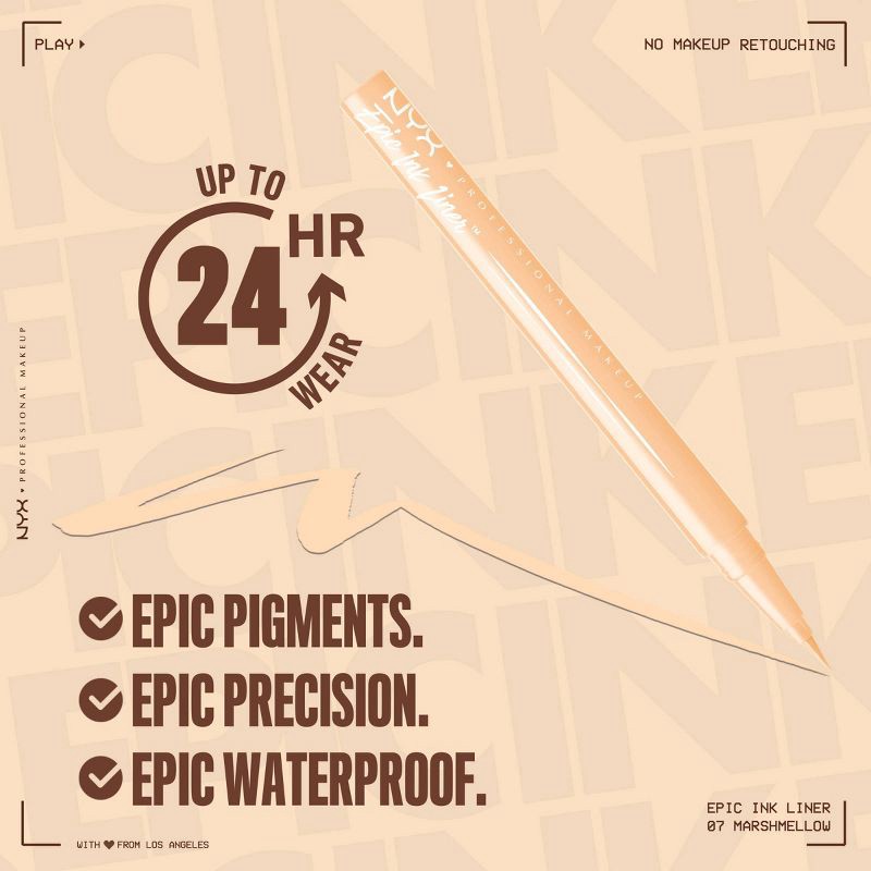 slide 4 of 9, NYX Professional Makeup Epic Ink Liner - Marshmallow - 0.03 fl oz, 0.03 fl oz