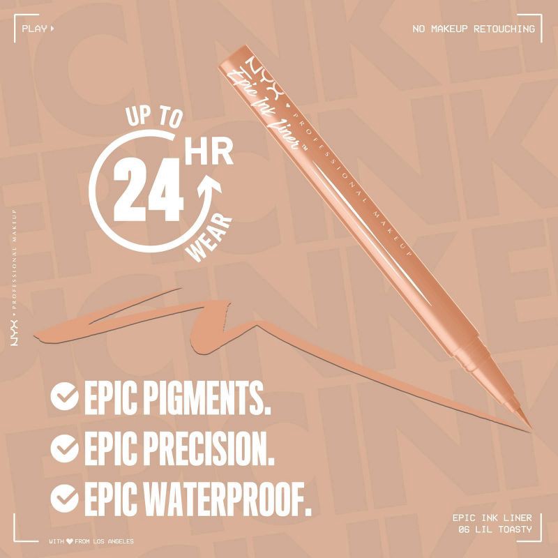 slide 4 of 9, NYX Professional Makeup Epic Ink Liner - Lil' Toasty - 0.03 fl oz, 0.03 fl oz