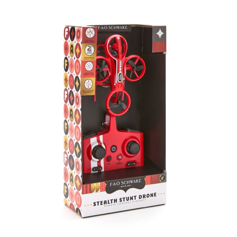 slide 5 of 6, FAO Schwarz RC X-Treme Aero High Performance Vehicle - 7pc: Starter Drone with Gyroscopic Stabilization, USB-C Rechargeable Remote Control, Indoor Use, 7 ct