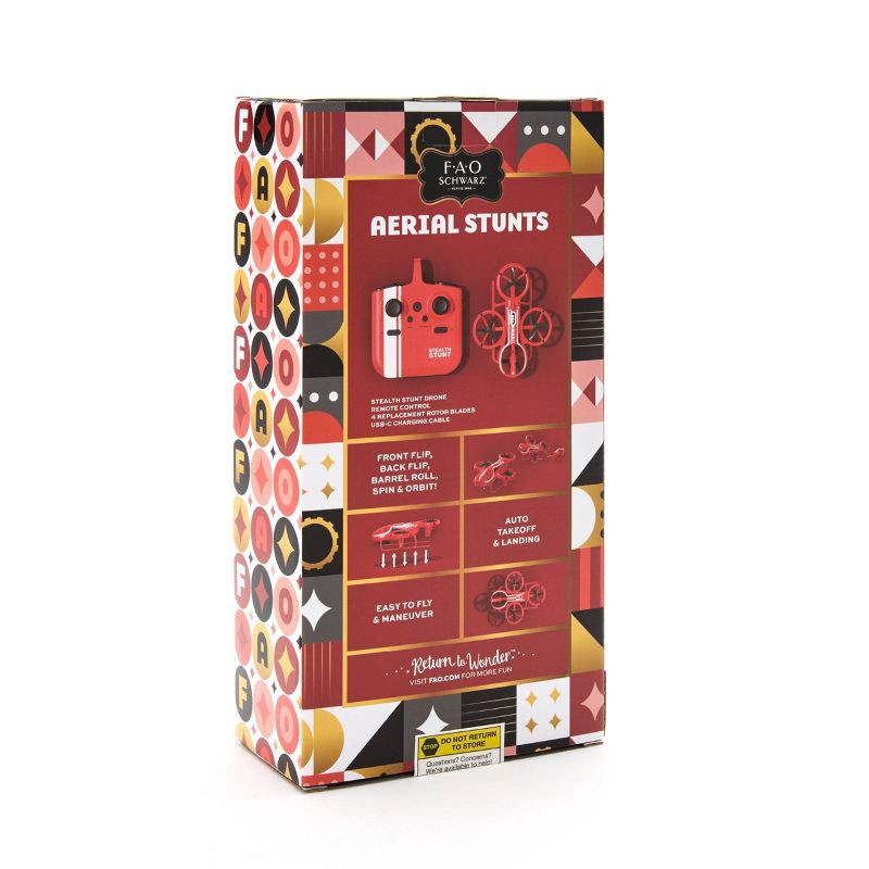 slide 6 of 6, FAO Schwarz RC X-Treme Aero High Performance Vehicle - 7pc: Starter Drone with Gyroscopic Stabilization, USB-C Rechargeable Remote Control, Indoor Use, 7 ct