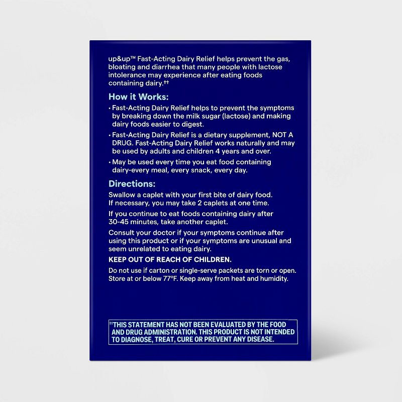 slide 3 of 5, Fast Acting Lactose Dairy Intolerance Treatments Digestive Aid Caplets - 96ct - up&up™, 96 ct