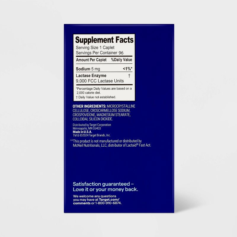 slide 5 of 5, Fast Acting Lactose Dairy Intolerance Treatments Digestive Aid Caplets - 96ct - up&up™, 96 ct