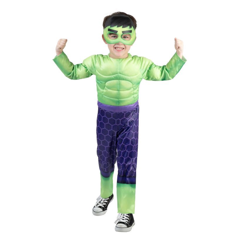 slide 1 of 7, Marvel Spidey and His Amazing Friends Toddler Deluxe Hulk Halloween Costume 3T-4T, 4T