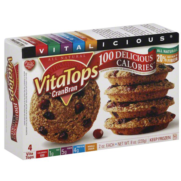 slide 1 of 4, VitaTops CranBran Muffin Tops, 4 ct; 2 oz